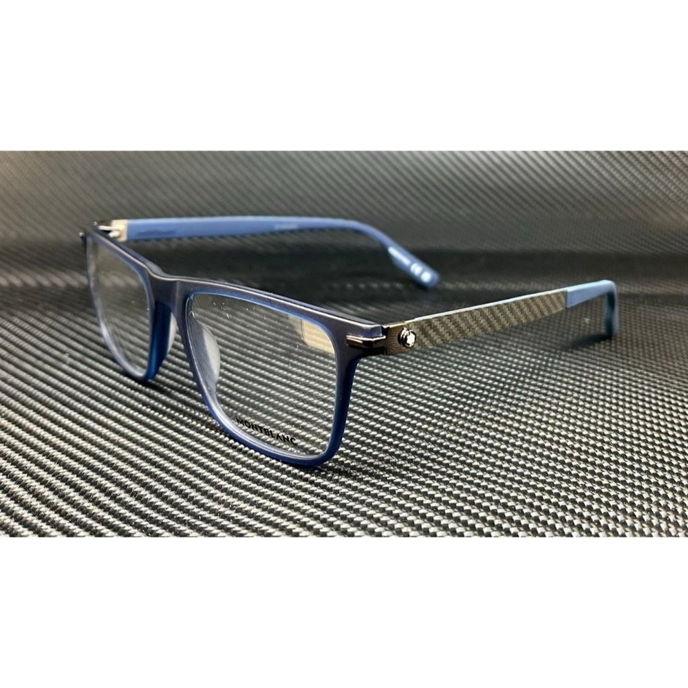 Mont Blanc Matte Blue Men's Eyeglasses